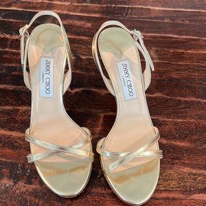 Jimmy Choo metallic gold classic sandals